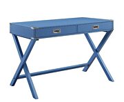 Blue finish rectangular top and x-base writing desk by Acme additional picture 2