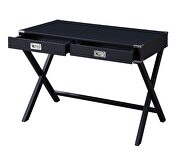 Black finish rectangular top and x-base writing desk by Acme additional picture 3