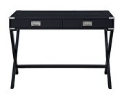 Black finish rectangular top and x-base writing desk by Acme additional picture 4