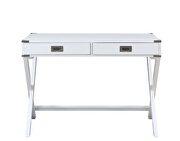 White finish rectangular top and x-base writing desk by Acme additional picture 4