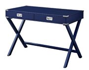 Navy blue finish rectangular top and x-base writing desk by Acme additional picture 2