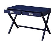 Navy blue finish rectangular top and x-base writing desk by Acme additional picture 3