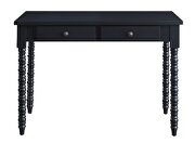 Black finish wooden frame with ornate carvings writing desk by Acme additional picture 4