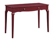 Red finish gently curving details writing desk by Acme additional picture 2