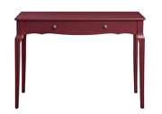 Red finish gently curving details writing desk by Acme additional picture 4