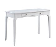 White finish gently curving details writing desk by Acme additional picture 2