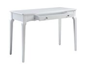 White finish gently curving details writing desk by Acme additional picture 3