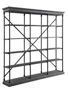 Gray & black finish metal tube frame with wood shelves classic bookshelf by Acme additional picture 2