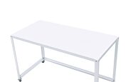 White finish top and metal frame writing desk by Acme additional picture 3