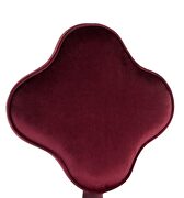 Red velvet upholstery/ clover leaf shaped back office chair by Acme additional picture 5
