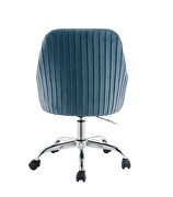 Blue velvet fully covered tempting texture office chair by Acme additional picture 3