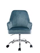 Blue velvet fully covered tempting texture office chair by Acme additional picture 4
