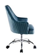 Blue velvet fully covered tempting texture office chair by Acme additional picture 6