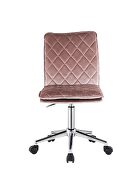 Pink velvet fully covered tempting textures office chair by Acme additional picture 4