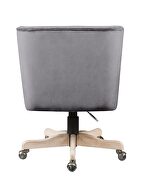 Gray velvet padded seat and back swivel office chair by Acme additional picture 3