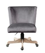 Gray velvet padded seat and back swivel office chair by Acme additional picture 4