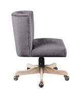 Gray velvet padded seat and back swivel office chair by Acme additional picture 6