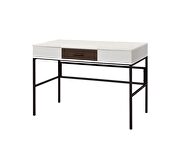 Natural top & black finish base industrial design desk by Acme additional picture 3