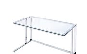Clear top & chrome finish metal open base desk w/ usb port by Acme additional picture 4