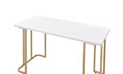 White rectangle top and clean-lined metal sled base writing desk by Acme additional picture 3