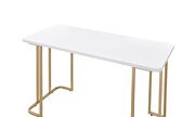White rectangle top and clean-lined metal sled base writing desk additional photo 3 of 3