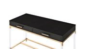 Rich black rectangular top and gold finish metal frame desk by Acme additional picture 4