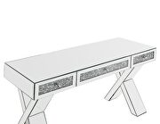 Clear glass mirrored & faux diamonds writing desk by Acme additional picture 4
