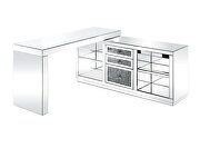 Clear glass mirrored & faux diamonds true glam-lux feel desk by Acme additional picture 3