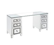 Mirrored & faux diamonds contemporary clear silhouette writing desk by Acme additional picture 2