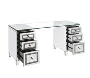 Mirrored & faux diamonds contemporary clear silhouette writing desk by Acme additional picture 3