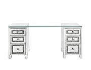 Mirrored & faux diamonds contemporary clear silhouette writing desk by Acme additional picture 5