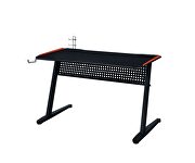 Black & red finish sturdy metal frame ergonomic design with led light by Acme additional picture 4