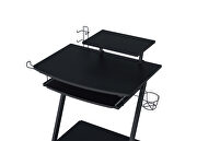 Black finish edgy metal frame gaming table by Acme additional picture 2