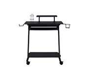 Black finish edgy metal frame gaming table by Acme additional picture 4