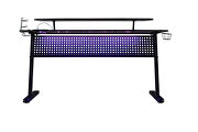 Black finish sleek-lined metal frame gaming table with led light by Acme additional picture 2
