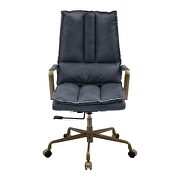 Gray top grain leather padded seat & back office chair by Acme additional picture 4