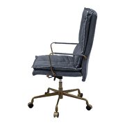 Gray top grain leather padded seat & back office chair by Acme additional picture 5