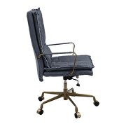 Gray top grain leather padded seat & back office chair by Acme additional picture 6