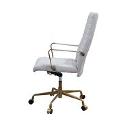 Vintage white top grain leather adjustable office chair by Acme additional picture 4