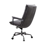 Gray top grain leather padded seat & back executive office chair by Acme additional picture 5