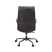 Gray top grain leather padded seat & back executive office chair by Acme additional picture 6