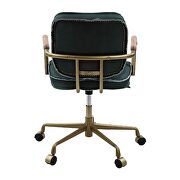 Emerald green top grain leather padded seat & back swivel office chair by Acme additional picture 3
