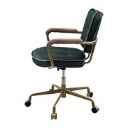 Emerald green top grain leather padded seat & back swivel office chair by Acme additional picture 5