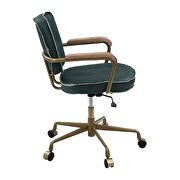 Emerald green top grain leather padded seat & back swivel office chair by Acme additional picture 6