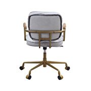 Vintage white top grain leather padded seat & back swivel office chair by Acme additional picture 5