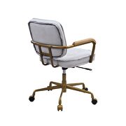 Vintage white top grain leather padded seat & back swivel office chair by Acme additional picture 6