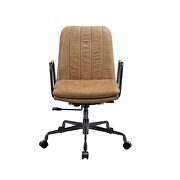 Rum top grain leather upholstered seat and back swivel office chair by Acme additional picture 2