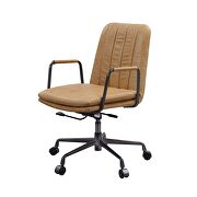 Rum top grain leather upholstered seat and back swivel office chair by Acme additional picture 3