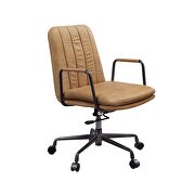 Rum top grain leather upholstered seat and back swivel office chair by Acme additional picture 7