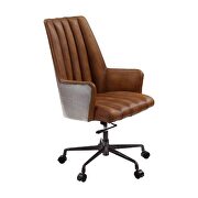 Sahara leather & aluminum base swivel office chair by Acme additional picture 2